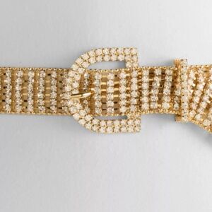 Nine West Women's Rhinestone Mesh Belt Size Medium NWT